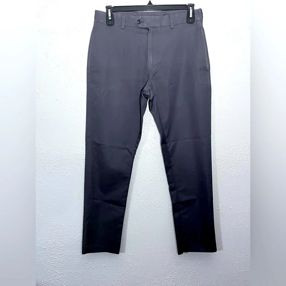 John W. Nordstrom Gray Wrinkle Free Supima Cotton Casual Preppy Pants Size 32x30